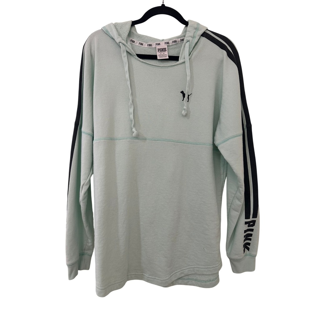 Pink Victoria's Secret Mint Green Spirit Jersey Hoodie M Sporty Athleisure Cozy